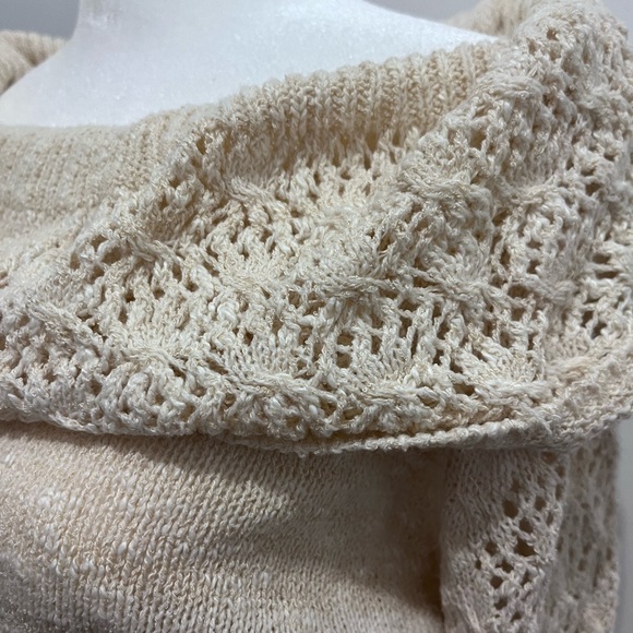 Off White Knitted Off Shoulder Sweater - Picture 2 of 5